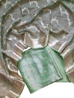 Green Banarasi Tissue Silk Suit Set - Luxurion World