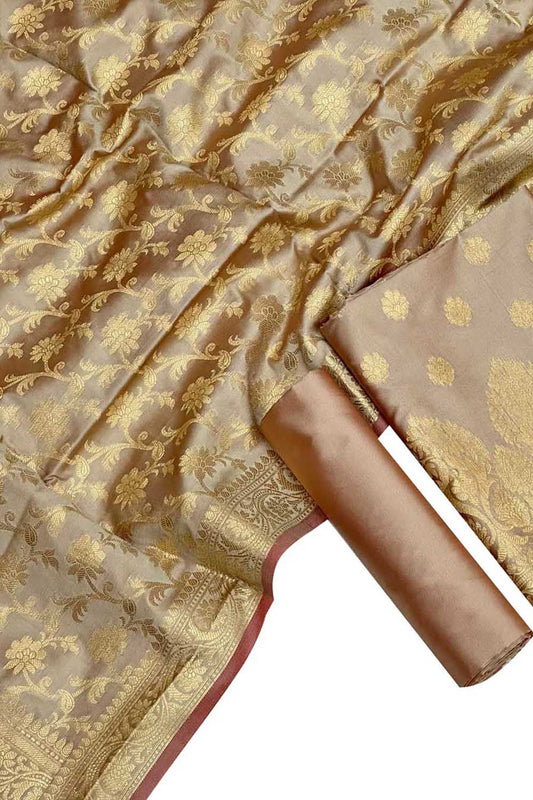 Shop Elegant Pastel Banarasi Silk Suit Set - Perfect Ethnic Wear - Luxurion World