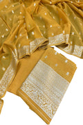 Yellow Banarasi Georgette 3-Piece Unstitched Suit Set - Luxurion World