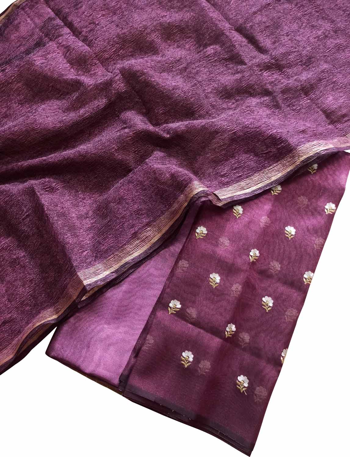 Elegant Purple Silk Suit Set with Exquisite Embroidery - Luxurion World