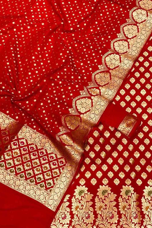 Red Banarasi Tanchui Silk Suit Set - Elegant Ethnic Attire - Luxurion World