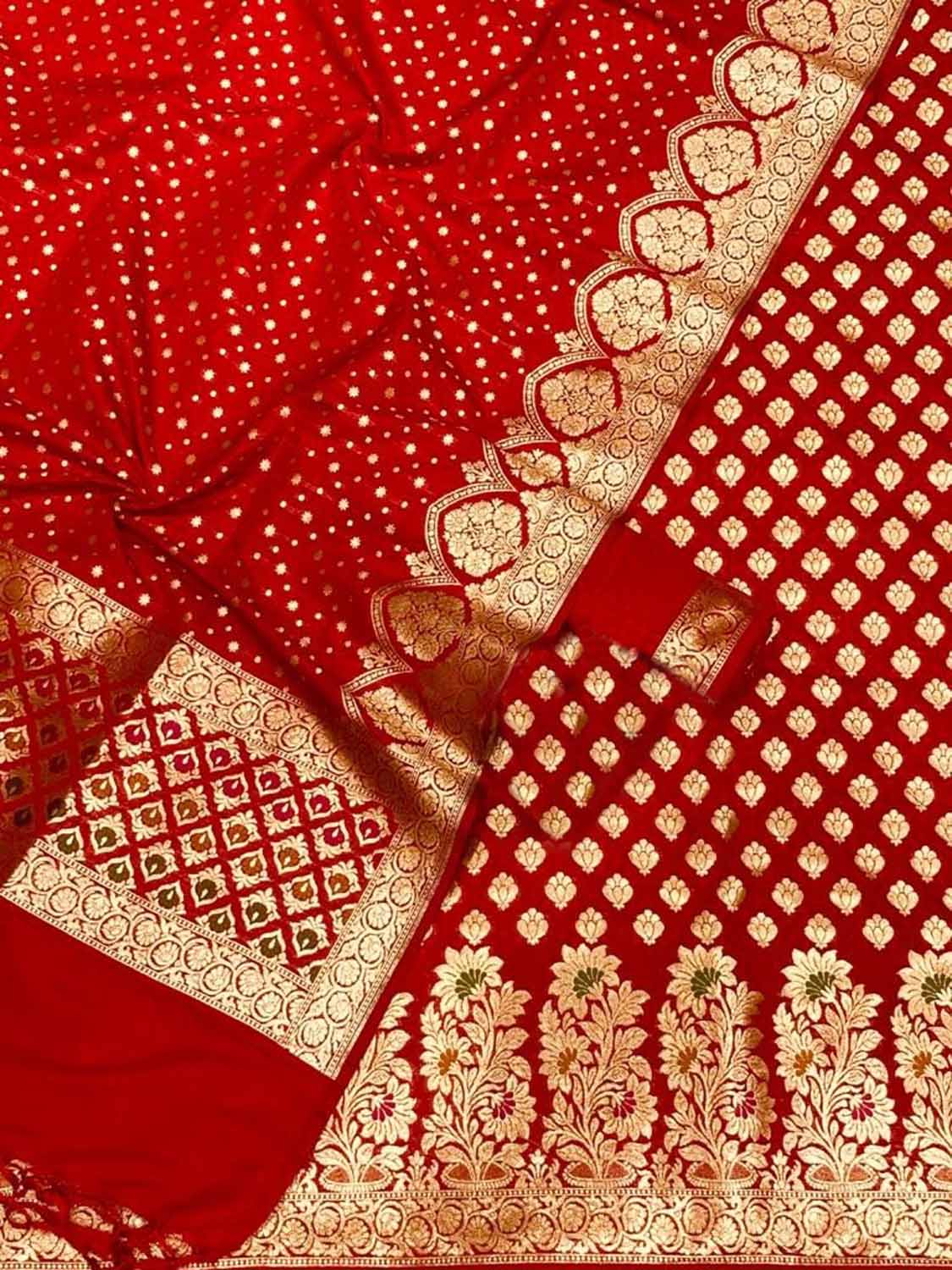 Red Banarasi Tanchui Silk Suit Set - Elegant Ethnic Attire - Luxurion World