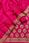 Pink Banarasi Chiniya Silk Unstitched Three Piece Suit Set - Luxurion World