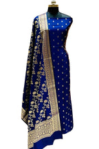 Elegant Blue Banarasi Silk Suit: Timeless Beauty for All Events - Luxurion World