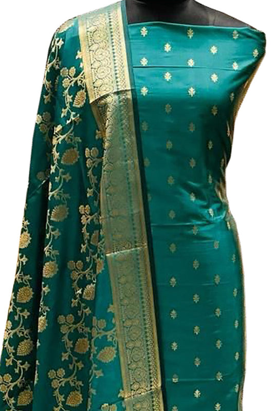 Timeless Classic: Elegant Green Banarasi Silk Suit - Luxurion World