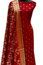 Elegant Red Banarasi Silk Suit: A Timeless Classic - Luxurion World