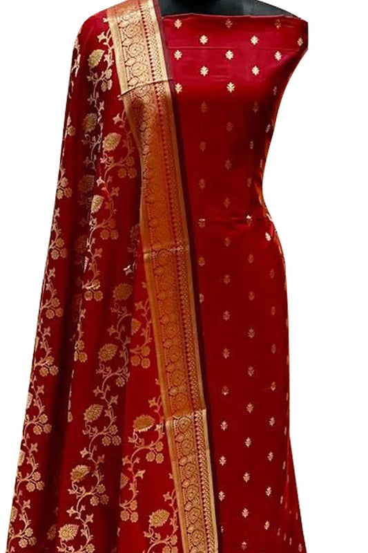 Elegant Red Banarasi Silk Suit: A Timeless Classic - Luxurion World