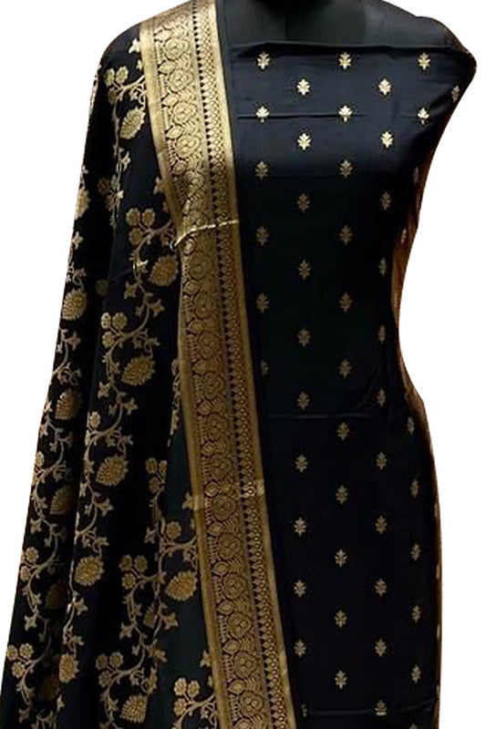 Timeless Elegance: Luxury Black Banarasi Silk Suit