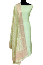 Green Banarasi Plain Silk Suit - Luxurion World