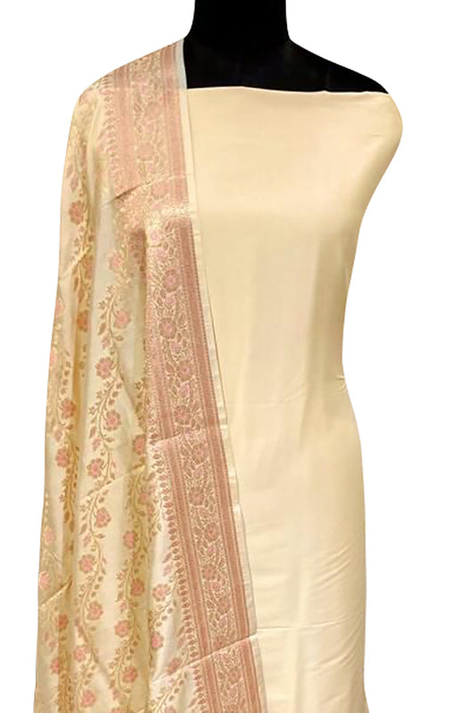 Pastel Banarasi Plain Silk Suit - Luxurion World
