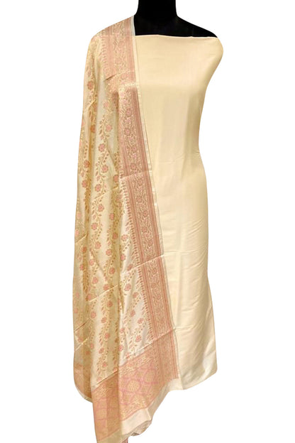 Pastel Banarasi Plain Silk Suit - Luxurion World