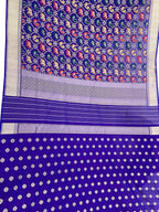Stunning Blue Handloom Banarasi Katan Silk Suit Set - Unstitched - Luxurion World