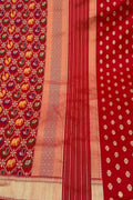 Stunning Red Handloom Banarasi Katan Silk Suit Set - Unstitched - Luxurion World