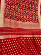 Stunning Red Handloom Banarasi Katan Silk Suit Set - Unstitched - Luxurion World