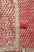 Pink Banarasi Pure Georgette Three Piece Unstitched Suit Set - Luxurion World