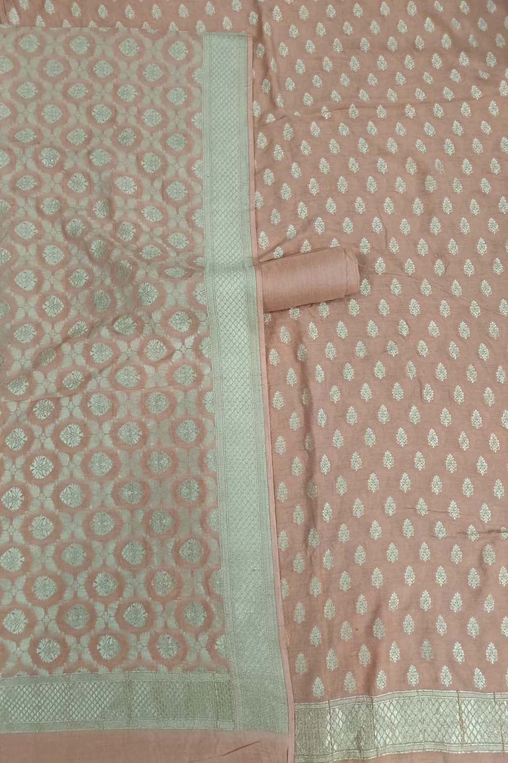Elegant Peach Banarasi Pure Moonga Silk Suit Set - Luxurion World