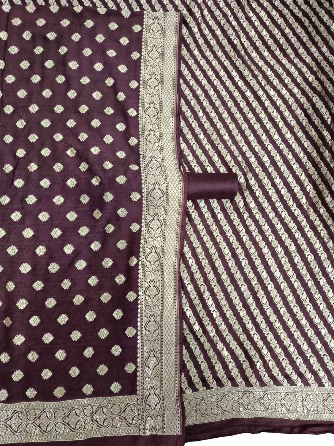 Elegant Maroon Banarasi Pure Moonga Silk Suit Set - Luxurion World