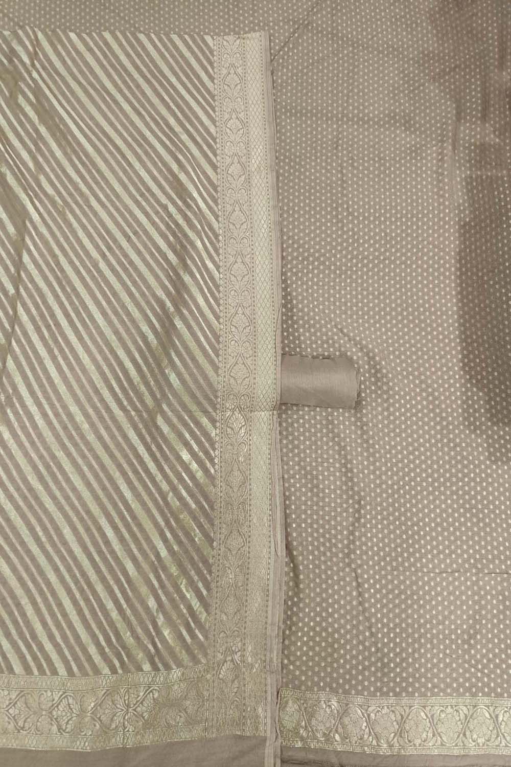 Pastel Banarasi Georgette Three Piece Unstitched Suit Set - Luxurion World