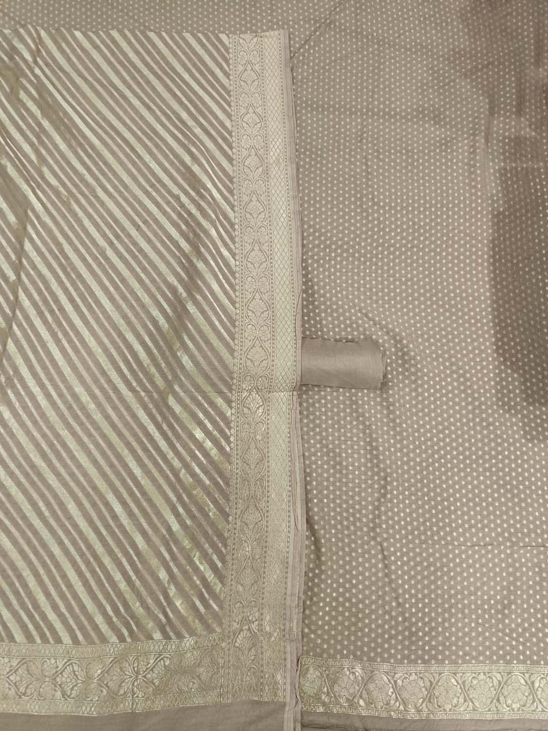 Pastel Banarasi Georgette Three Piece Unstitched Suit Set - Luxurion World