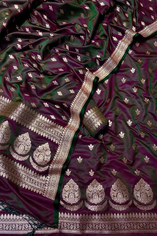 Elegant Purple Banarasi Silk Suit Set: Unstitched Luxury for Every Occasion - Luxurion World