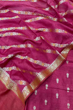 Luxurious Pink Banarasi Moonga Silk Three Piece Suit Set: Perfect for Special Occasions - Luxurion World