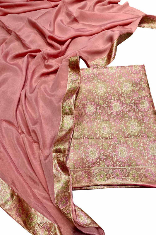 Stunning Pink Banarasi Tanchui Silk Suit Set - Luxurion World
