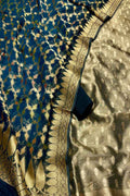 Elegant Blue Banarasi Silk Suit with Georgette Dupatta - Luxurion World