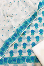 Dazzling Meenakari Cotton Suit Set - Unstitched & Dyeable - Luxurion World