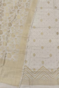 Dyeable Banarasi Handloom Pure Moonga Silk Three Piece Unstitched Suit Set - Luxurion World