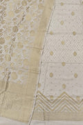 Dyeable Banarasi Handloom Pure Moonga Silk Three Piece Unstitched Suit Set - Luxurion World