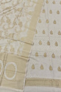 Dyeable Banarasi Handloom Pure Moonga Silk Three Piece Unstitched Suit Set - Luxurion World