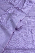 Purple Banarasi Cotton Three Piece Unstitched Suit Set - Luxurion World