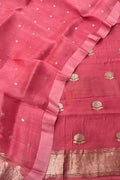 Pink Handloom Banarasi Pure Chiniya Silk Suit With Organza Dupatta - Luxurion World