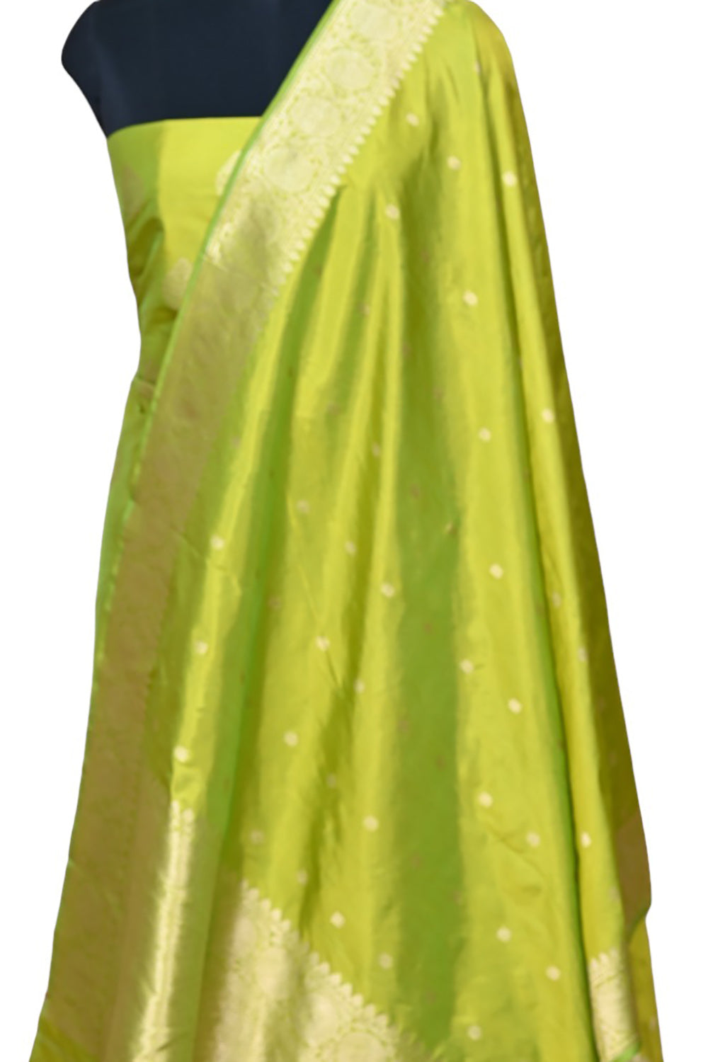 Stunning Green Banarasi Katan Silk Suit Set - Handloom Pure & Unstitched