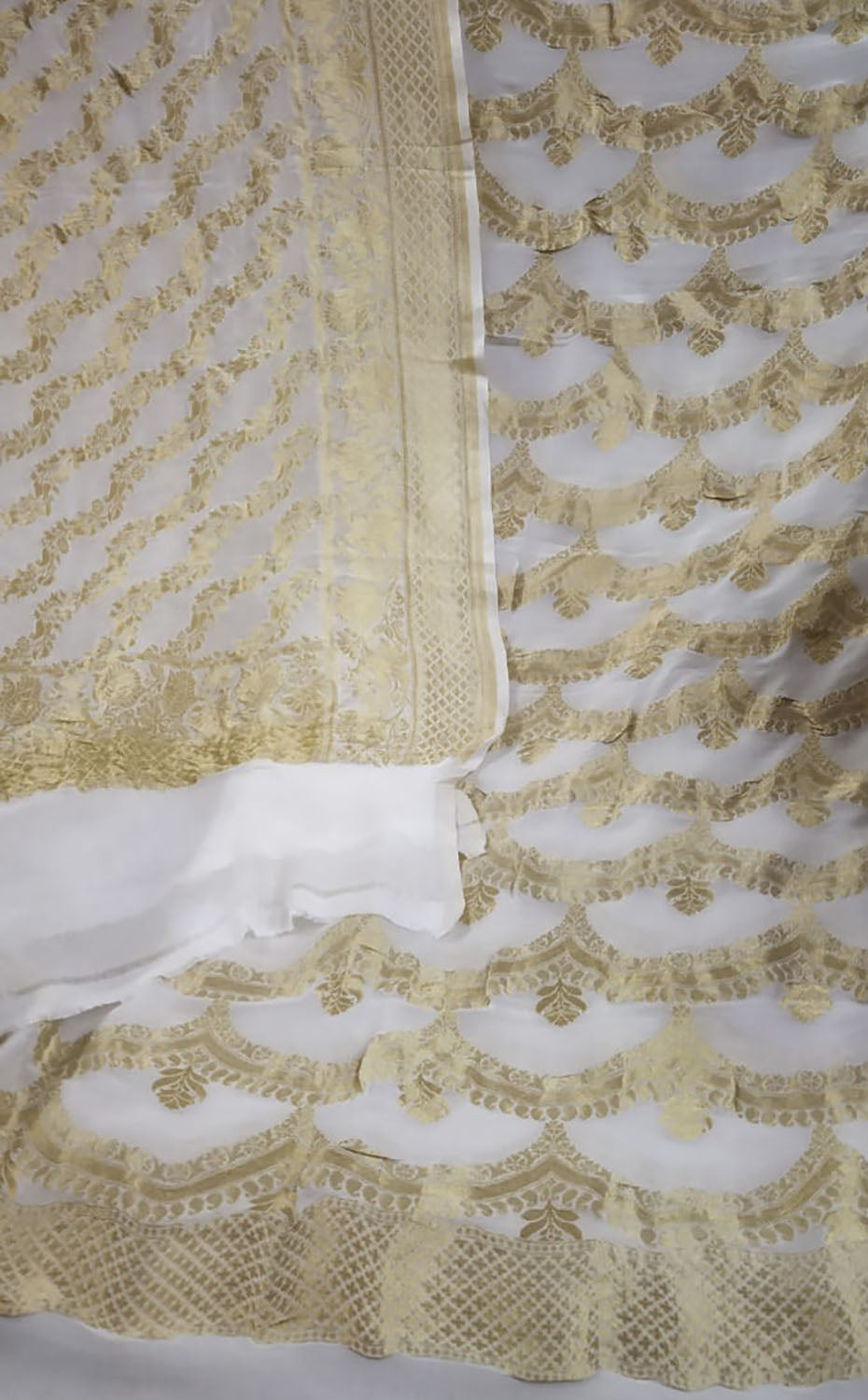 Dyeable Handloom Banarasi Georgette Two Piece Unstitched Suit Set - Luxurion World
