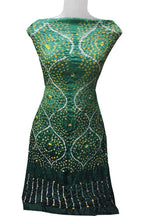 Green Bandhani Hand Bandhej Gajji Silk Three Piece Unstitched Suit Set - Luxurion World