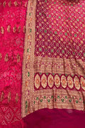 Pink Banarasi Bandhani Pure Georgette Three Piece Unstitched Suit Set - Luxurion World