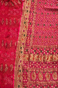 Pink Banarasi Bandhani Pure Georgette Three Piece Unstitched Suit Set - Luxurion World