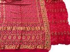 Pink Banarasi Bandhani Pure Georgette Three Piece Unstitched Suit Set - Luxurion World