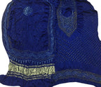 Blue Bandhani Gajji Silk Three Piece Unstitched Suit Set - Luxurion World