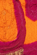 Orange Bandhani Gajji Silk Three Piece Unstitched Suit Set - Luxurion World