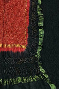 Stunning Black & Red Bandhani Pure Silk Suit: Unstitched Elegance - Luxurion World