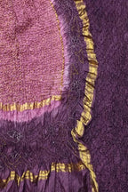 Purple & Pink Bandhani Pure Silk Unstitched Suit - Luxurion World