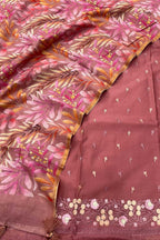 Pink Banarasi Chanderi Silk 3-Piece Suit with Digital Printed Dupatta - Luxurion World