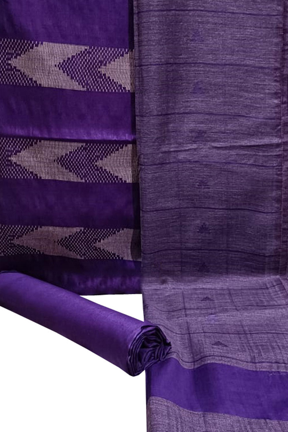 Elegant Purple Cotton Silk Suit Set - Luxurion World