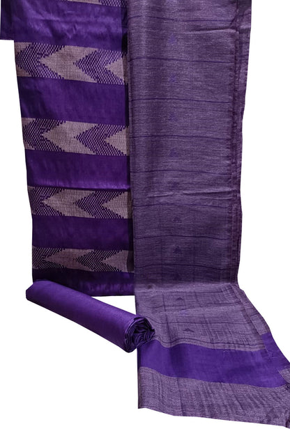 Elegant Purple Cotton Silk Suit Set - Luxurion World