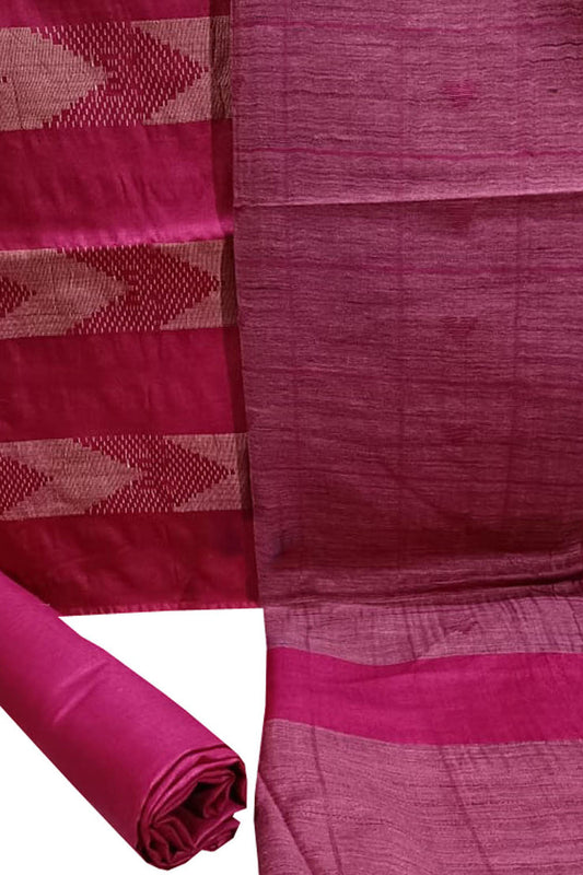 Stunning Pink Bhagalpur Cotton Silk Suit Set - Luxurion World