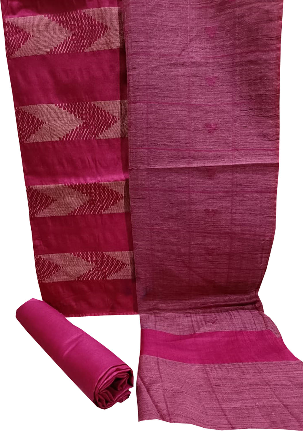 Stunning Pink Bhagalpur Cotton Silk Suit Set - Luxurion World