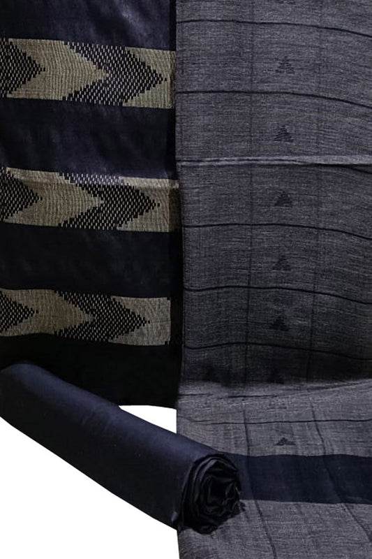 Elegant Black Bhagalpur Cotton Silk Suit Set