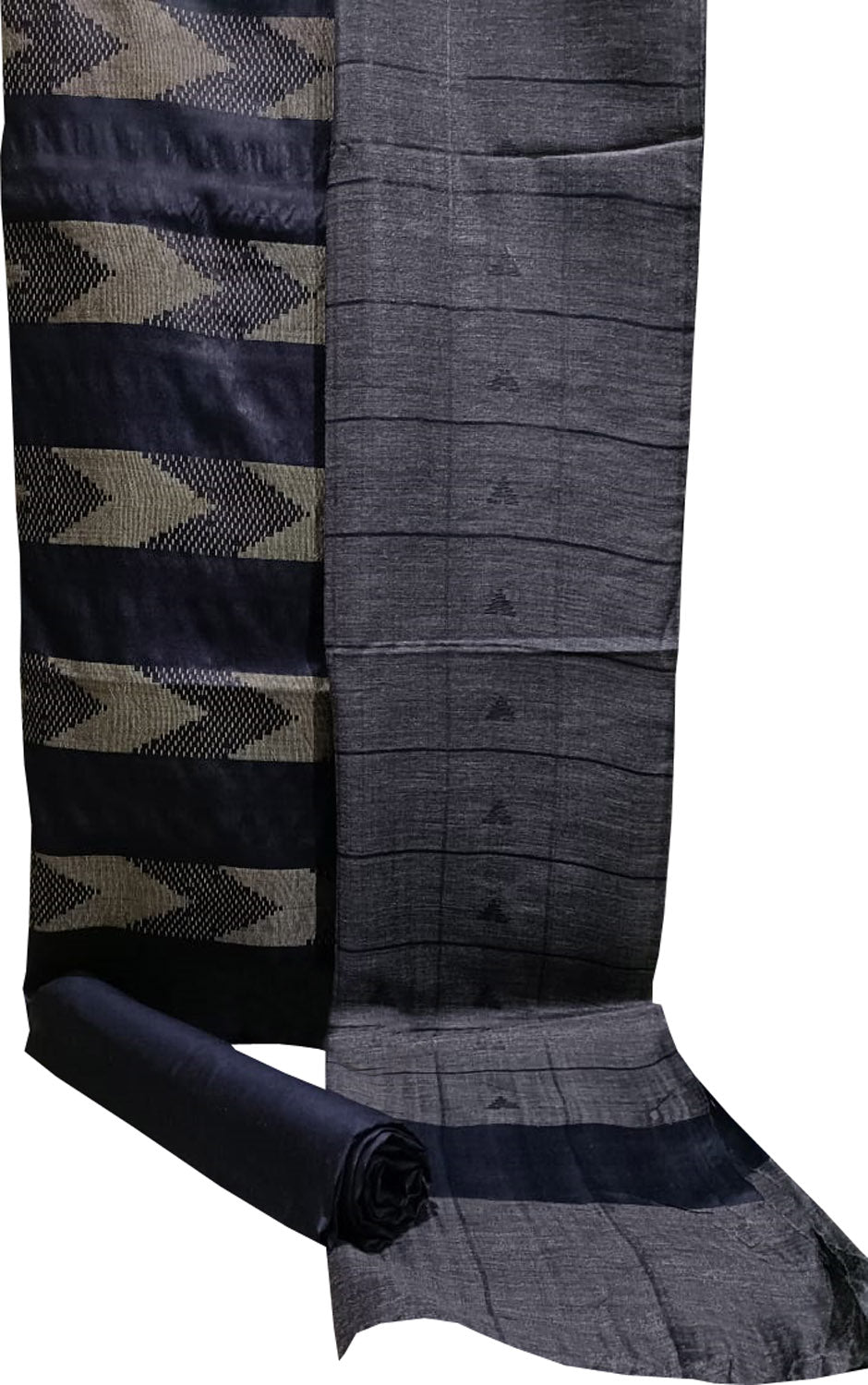 Elegant Black Bhagalpur Cotton Silk Suit Set - Luxurion World